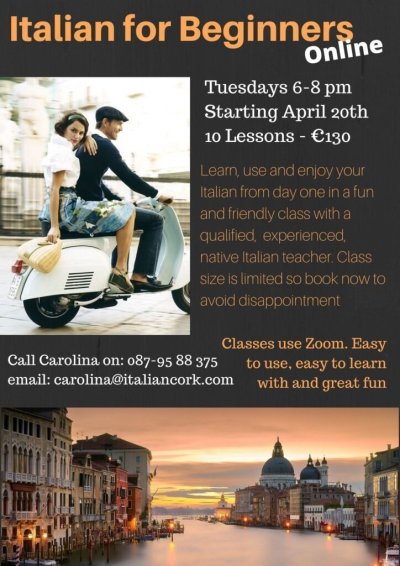 Italian Beginners Online, starting on April 20th